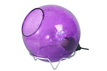 lampe de chevet tosel 63277 lampe de chevet globe verre violet l 20 p 20 h 19 cm ampoule e27
