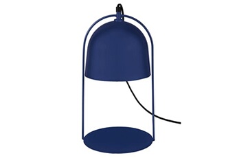 lampe à poser tosel 64458 lampe a poser lanterne métal bleu l 20 p 20 h 35 cm ampoule e27