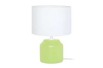 lampe de chevet tosel 65273 lampe de chevet cylindrique bois vert et blanc l 16 p 16 h 24 cm ampoule e14