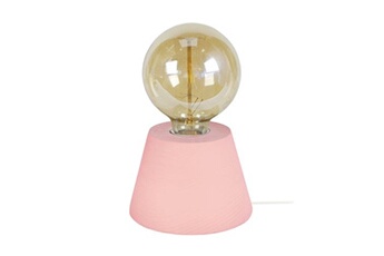lampe de chevet tosel 66152 lampe de chevet conique bois rose l 11 p 11 h 18,5 cm ampoule e27