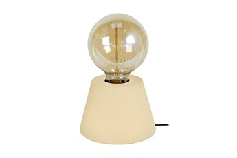 lampe de chevet tosel 66157 lampe de chevet conique bois jaune l 11 p 11 h 18,5 cm ampoule e27