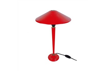 lampe de chevet tosel 66395 lampe de chevet conique métal rouge l 35 p 35 h 47 cm ampoule e27