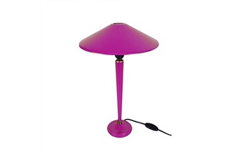 lampe de chevet tosel 66400 lampe de chevet conique métal violet l 35 p 35 h 47 cm ampoule e27