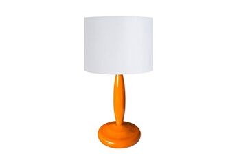 lampe de chevet tosel 66408 lampe de chevet colonne métal orange l 18 p 18 h 32 cm ampoule e14
