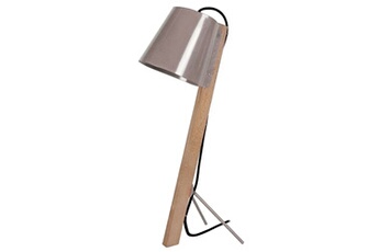 lampe de bureau tosel 90089 lampe de bureau trépied bois naturel et taupe l 22 p 22 h 60 cm ampoule e27