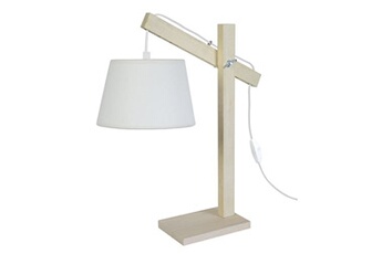 lampe de bureau tosel 90206 lampe de bureau articulé bois naturel et blanc l 27 p 27 h 50 cm ampoule e14