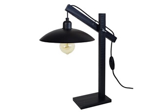 lampe de bureau tosel 90230 lampe de bureau articulé bois noir l 27 p 27 h 50 cm ampoule e14