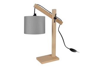 lampe de bureau tosel 90306 lampe de bureau articulé bois naturel et gris l 27 p 15 h 50 cm ampoule e14