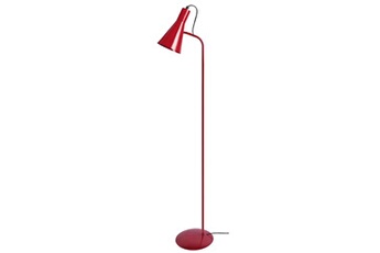 lampadaire tosel 95098 lampadaire liseuse articulé métal rouge l 40 p 40 h 150 cm ampoule e27