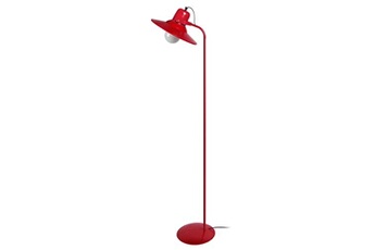 lampadaire tosel 95125 lampadaire liseuse articulé métal rouge l 29 p 29 h 150 cm ampoule e27