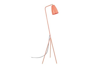 lampadaire tosel 95302 lampadaire liseuse articulé métal orange l 30 p 30 h 160 cm ampoule e27