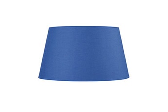 abat-jour  tosel 59292 abat-jour tambour tissu bleu l 45 p 35 h 27 cm ampoule e27
