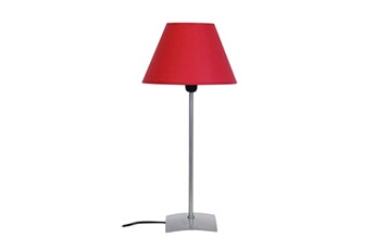 lampe de chevet tosel 60235 lampe de chevet droit métal aluminium et rouge l 30 p 30 h 58 cm ampoule e14