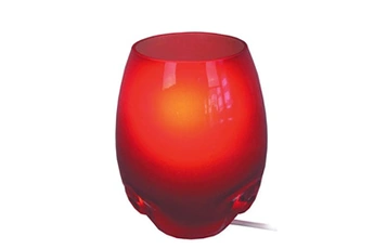 lampe de chevet tosel 60448 lampe de chevet ovale verre rouge l 15,5 p 15,5 h 16,5 cm ampoule e14