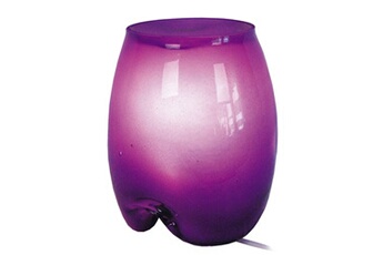 lampe de chevet tosel 60450 lampe de chevet ovale verre violet l 15,5 p 15,5 h 16,5 cm ampoule e14