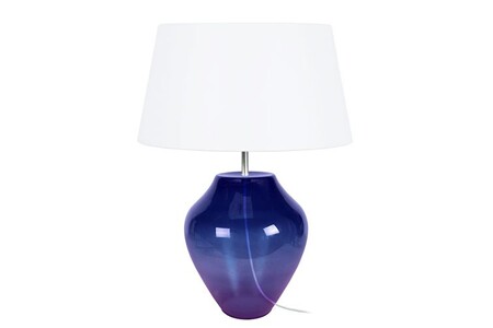 Lampe à poser Tosel 61386 Lampe a poser vase verre violet et blanc L 35 P 35 H 50 cm Ampoule E27