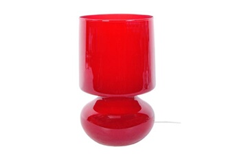 lampe de chevet tosel 62323 lampe de chevet champignon verre rouge l 14 p 14 h 24 cm ampoule e14