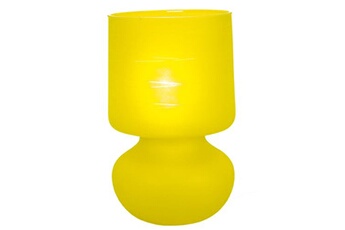 lampe de chevet tosel 62390 lampe de chevet champignon verre satiné et jaune l 14 p 14 h 24 cm ampoule e14