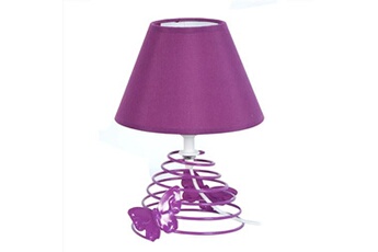 lampe de chevet tosel 62485 lampe de chevet conique métal violet l 16 p 16 h 22 cm ampoule e14