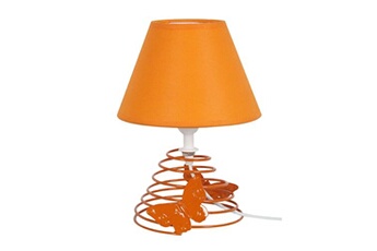 lampe de chevet tosel 62486 lampe de chevet conique métal orange l 16 p 16 h 22 cm ampoule e14