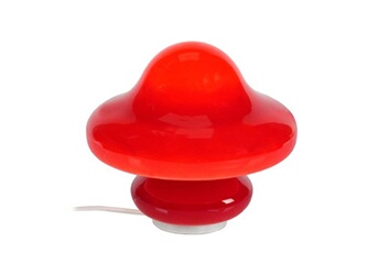 lampe de chevet tosel 62721 lampe de chevet champignon verre rouge l 23 p 23 h 21 cm ampoule e27
