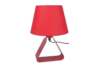lampe de chevet tosel 63061 lampe de chevet géométrique métal rouge l 18 p 18 h 29 cm ampoule e14