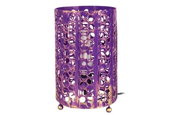 lampe de chevet tosel 63109 lampe de chevet cylindrique métal violet et doré l 16 p 16 h 29 cm ampoule e27