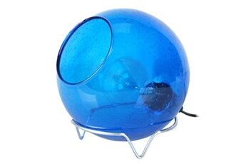 lampe de chevet tosel 63276 lampe de chevet globe verre bleu l 20 p 20 h 19 cm ampoule e27