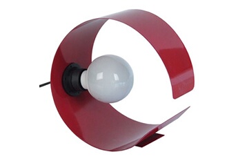 lampe de chevet tosel 63420 lampe de chevet demi cylindrique métal rouge l 20 p 15 h 25 cm ampoule e27