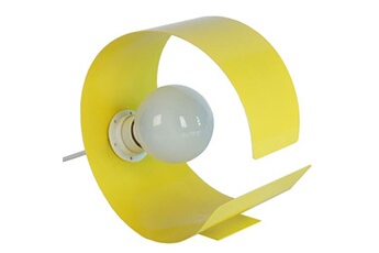 lampe de chevet tosel 63425 lampe de chevet demi cylindrique métal jaune l 20 p 15 h 25 cm ampoule e27
