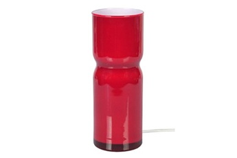 lampe de chevet tosel 63470 lampe de chevet cylindrique verre rouge l 10 p 10 h 27 cm ampoule e27