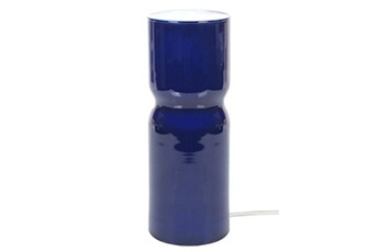 lampe de chevet tosel 63473 lampe de chevet cylindrique verre bleu l 10 p 10 h 27 cm ampoule e27