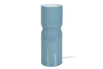 lampe de chevet tosel 63476 lampe de chevet cylindrique verre bleu l 10 p 10 h 27 cm ampoule e27