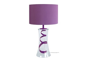 lampe de chevet tosel 63932 lampe de chevet évasée verre violet l 25 p 25 h 30 cm ampoule e27
