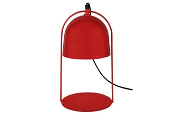 lampe à poser tosel 64457 lampe a poser lanterne métal rouge l 20 p 20 h 35 cm ampoule e27