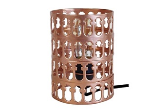 lampe de chevet tosel 64928 lampe de chevet cylindrique métal cuivre l 12 p 12 h 17 cm ampoule e27