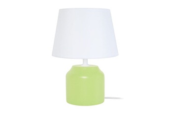 lampe de chevet tosel 65282 lampe de chevet cylindrique bois vert et blanc l 16 p 16 h 24 cm ampoule e14