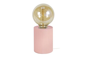 lampe de chevet tosel 66180 lampe de chevet cylindrique bois rose l 8 p 8 h 21 cm ampoule e27