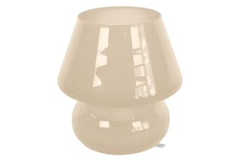 lampe de chevet tosel 66289 lampe de chevet champignon verre beige l 15,5 p 15,5 h 16,5 cm ampoule e14