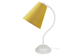 lampe de chevet tosel 66379 lampe de chevet bras métal blanc et jaune l 26 p 16 h 44 cm ampoule e14