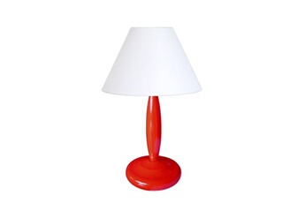 lampe de chevet tosel 66414 lampe de chevet colonne métal rouge l 18 p 18 h 31 cm ampoule e14