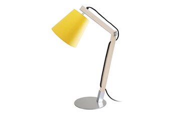 lampe de bureau tosel 90369 lampe de bureau articulé bois naturel et jaune l 28 p 28 h 70 cm ampoule e14