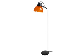 lampadaire tosel 95054 lampadaire liseuse articulé métal noir et orange l 29 p 29 h 150 cm ampoule e27