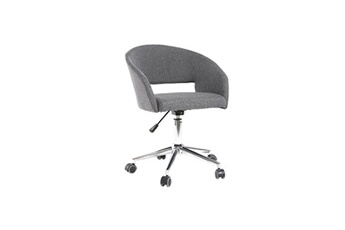 fauteuil de bureau miliboo chaise de bureau à roulettes design en tissu gris anthracite et acier chromé yla