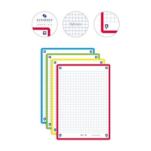OXFORD Paquet De 32 Fiches Bristol Revision 2.0 Non Perforées 105x148 Mm A6 Q5/5 Cadre Vert