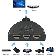 Commutateur HDMI 3 ports avec Indicateur LED