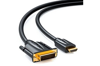 Connectique Audio / Vidéo Deleycon Câble HDMI-DVI 1m HDMI vers DVI 24+1 - 1080p FULL HD HDTV 1920x1080 connecteurs plaqués or - TV / Projecteurs / PC - No