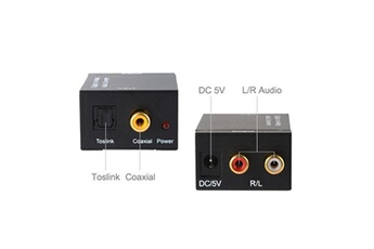 Convertisseur Audio Numérique Optique Coaxial Toslink vers Analogique Audio Convertisseur Stéréo RCA L/R Adaptateur AC1219