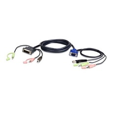 Ensemble de câbles KVM ATEN 2L-7DX2U, VGA à DVI-A, USB, audio, longueur de 1,8 m