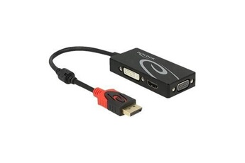 Connectique Audio / Vidéo DELOCK - Convertisseur vidéo - DisplayPort - DVI, HDMI, VGA - noir - Pour la vente au détail